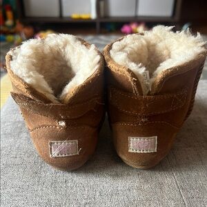 Brown Shearling Baby Booties
